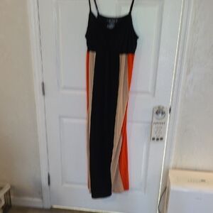 Cacique Black and Orange Maxi Dress